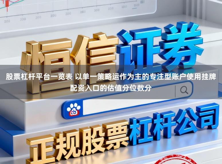 股票杠杆平台一览表 以单一策略运作为主的专注型账户使用挂牌配资入口的估值分位数分